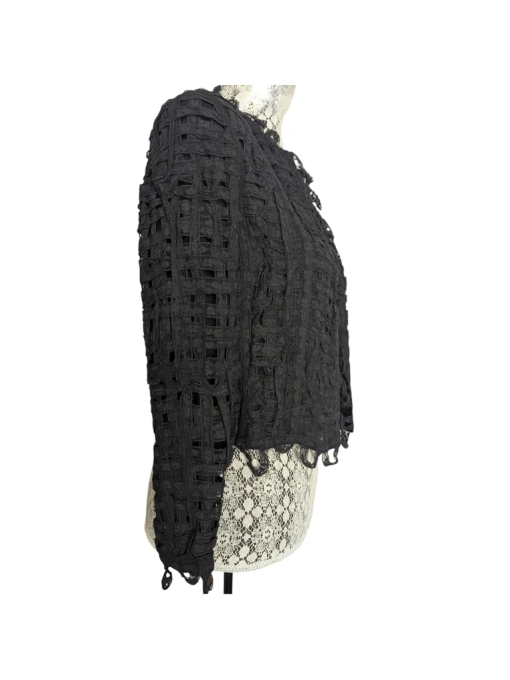 HP. Chanel Black Lace Detail Jacket